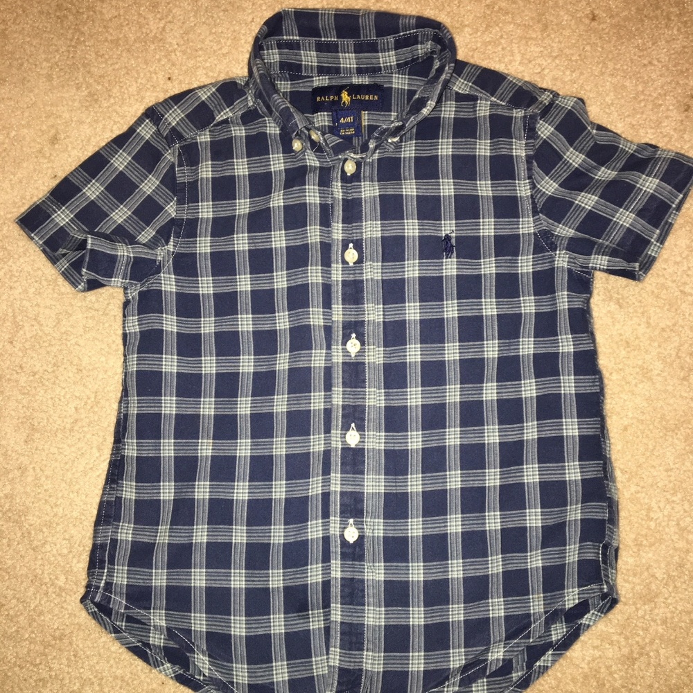 Ralph Lauren Boys size 4 blue plaid shirt